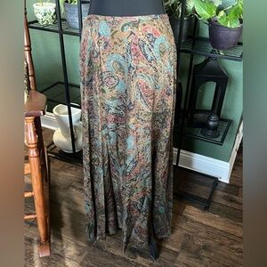 Lauren Ralph Lauren Vintage Multicolor Paisley Maxi Skirt